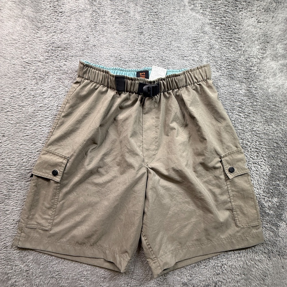 Vintage Y2K Nike ACG Women's Wide Leg Cargo Shorts Belted M Elastic Waist